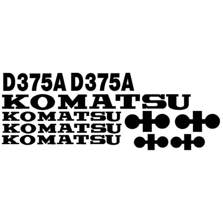 Aftermarket Black Decal Set for Komatsu Dozer D375A KOMD375ADECALSET
